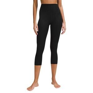 Lululemon 'Align' Black Polyester High-Rise Ribbed Crop 23" Jean Size 6